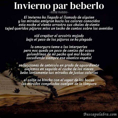 Poema Invierno Par Beberlo De Vicente Huidobro Análisis Del Poema