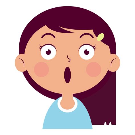 Girl Surprised Face Cartoon Cute Png