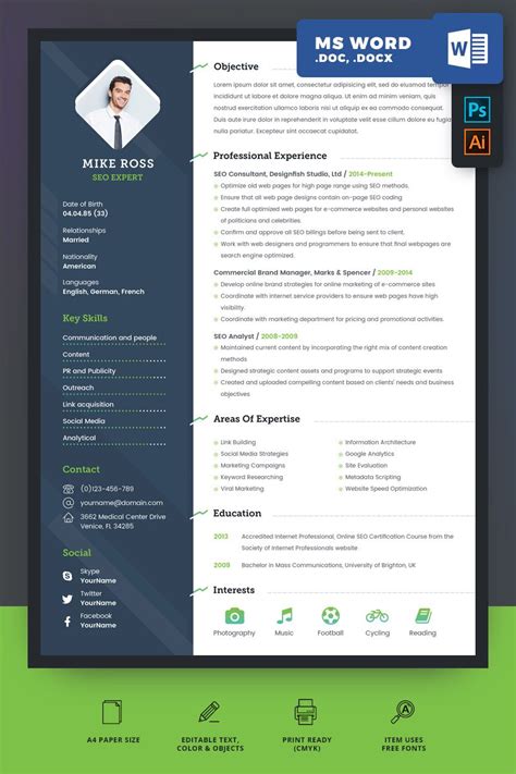 Based on the company's requirement the developer has to develop the software. seo-expert-resume-template_69503-original.jpg (800×1200 ...