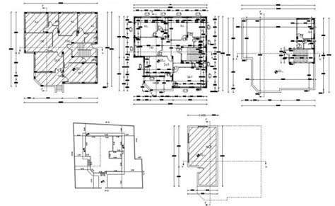 Civil House Construction Working Plan Autocad Drawing Cadbull