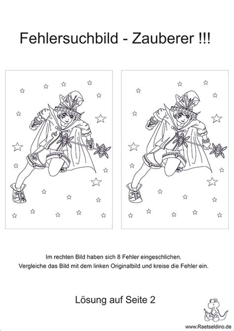Auf dieser rätselseite erwarten dich spannende fehlersuchbilder. Gratis Suchbild Rätse für Kinder - Der Zauberer