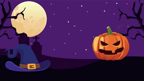 Happy Halloween Animated Scene With 4k Video Stock Motion Graphics Sbv