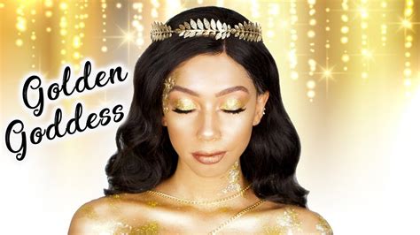 Spook Your Halloween Look Golden Goddess Makeup Tutorial Youtube