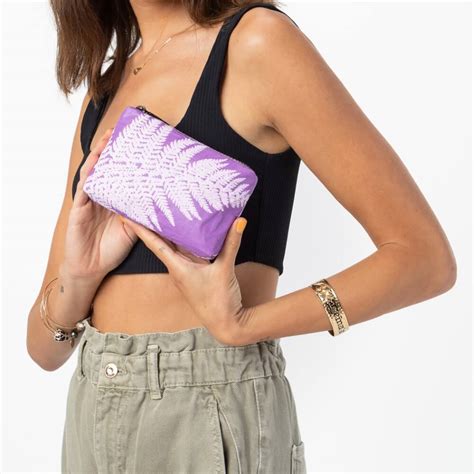 Aloha Collection Palapalai Lilac Mini Pouch Olivia Clare Boutique