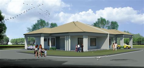 The optional, detached garage is at the back. COCO PALM (Single Storey Semi-Detached) at Taman LambirJaya