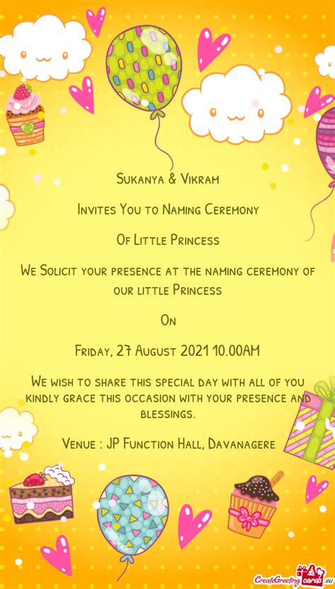 We Solicit Your Presence At The Naming Ceremony Of Our Little Princess