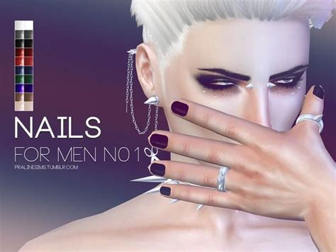 Pralinesims Nails For Men N01 Sims 4 Nails Sims 4 Piercings Sims 4