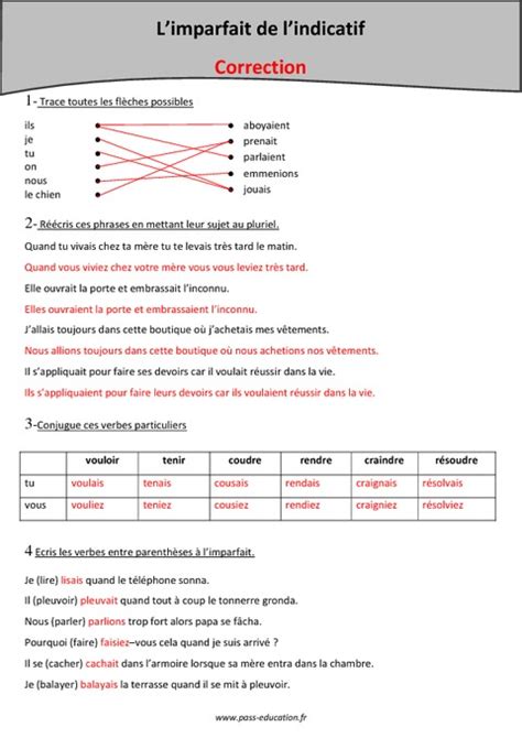Maybe you would like to learn more about one of these? Imparfait - Cm1 - Révisions avec correction - Pass Education
