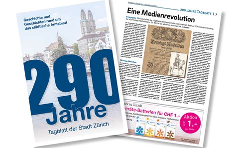 Tagblatt Der Stadt Zürich Sonderbeilage Lässt Historie Aufleben Kleinreport Ch