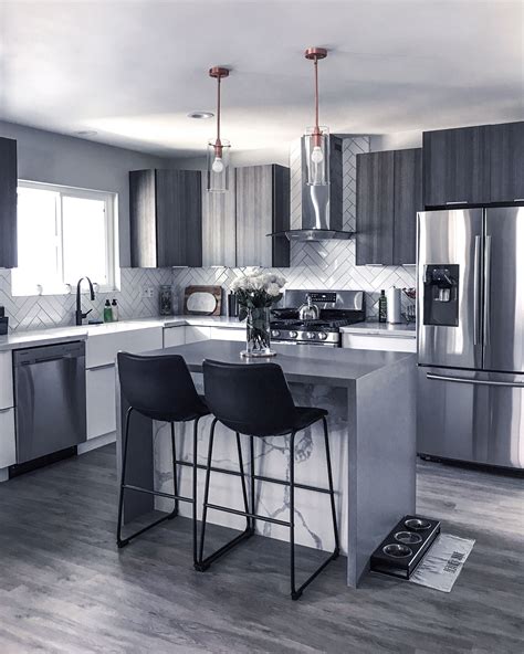 Modern Grey Kitchen Diseño De Interiores De Cocina Cocinas De Casas