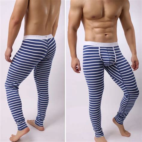 New Men Warm Cotton Stripe Long Johns Thermal Underwear Winter
