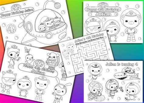 Download Octonauts Birthday Party Favor Personalized coloring pages activity - PDF file #cartoon ...
