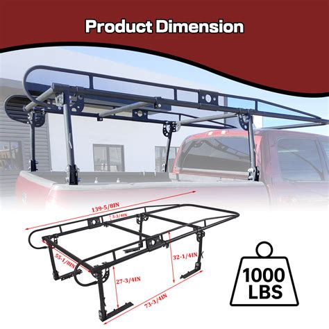 Kojem 60 Inch Universal Kayak Lumber Rack 1000 Lbs Adjustable Truck Bed