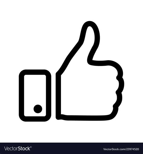 Like Icon Thumbs Up Symbol And Royalty Free Vector Image