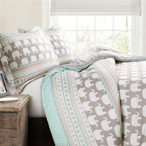 Elephant Stripe Comforter Set Lush Decor Lushdecor