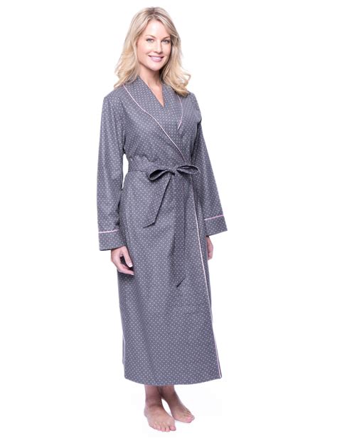 T Packaged Womens 100 Premium Cotton Flannel Robe Noble Mount
