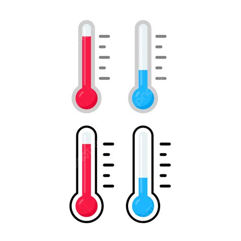 Hot And Cold Temperature Of Thermometers Symbol Isolated Temperature