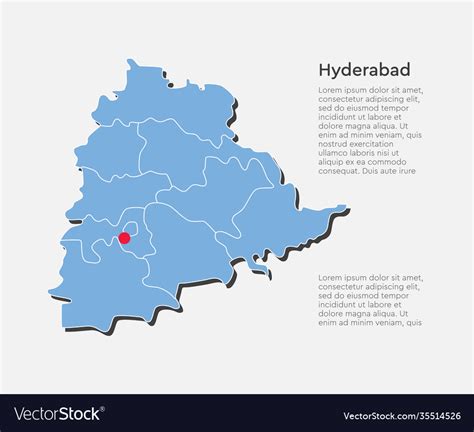 Map State Telangana Country India Template Vector Image