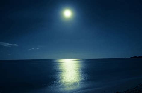 Romantic Moonlit Night Over Ocean Photograph By Jaminwell Fine Art