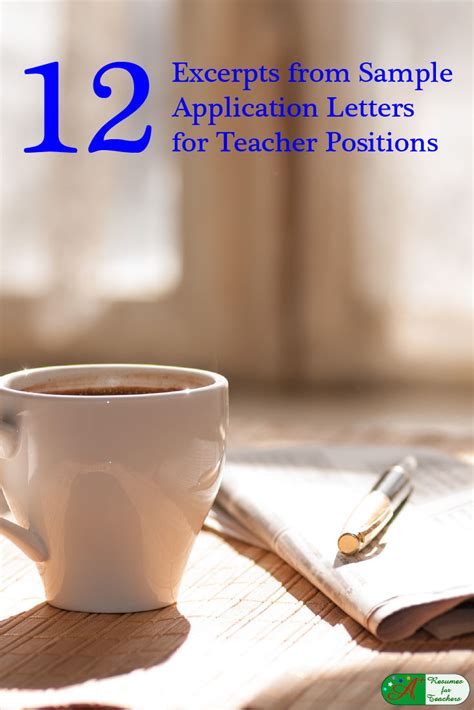 The letter breaks down the most relevant accomplishments into bullet points. 12 Excerpts From Sample Application Letters for Teacher ...