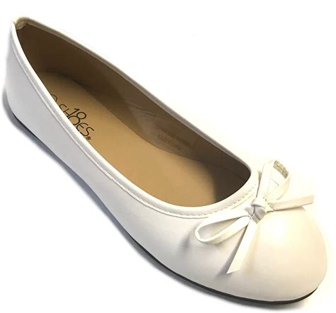 Shoes 18 Womens Ballerina Ballet Flat Shoes Solids 113 White 6