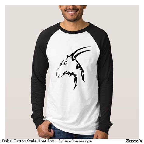 Tribal Tattoo Style Goat Long Sleeve T Shirt Shirt Designs Shirt