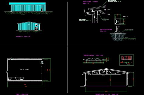 Warehouse Structural Plan Drawing In Dwg Autocad File