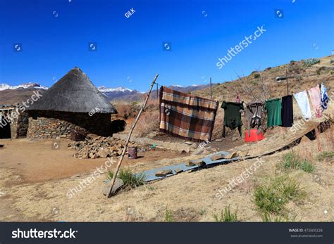 A Traditional Basotho Hut Lesotho Stock Photo 472609228
