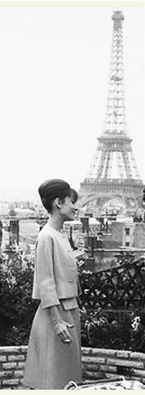 Vintage Paris Audrey Hepburn And Eiffel Tower Paris France