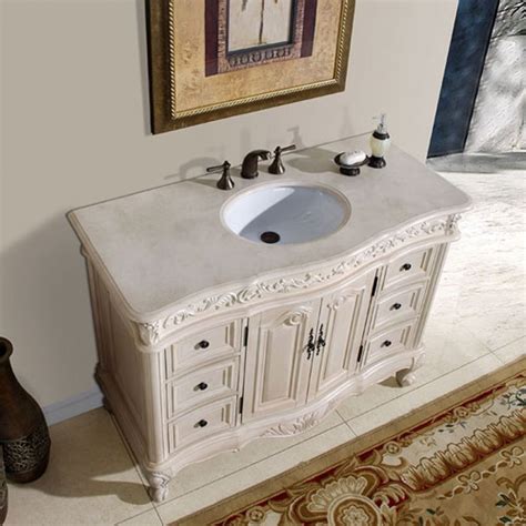 Bathroom makeup vanity models and styles to meet your needs and match your décor. 48 Inch Single Sink Vanity with Cream Marfil Counter Top ...