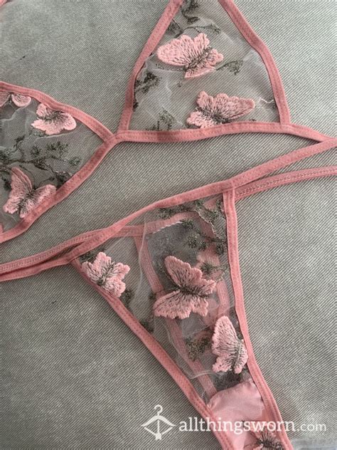 buy cute pink buterfly lingerie set