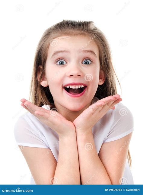 Portrait Of Adorable Surprised Little Girl Stock Image Image Of