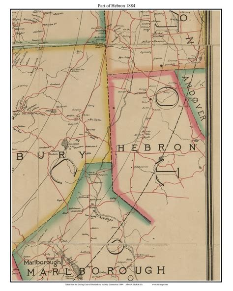 Hebron Part Of 1884 Old Town Map With Homeowner Names Etsy