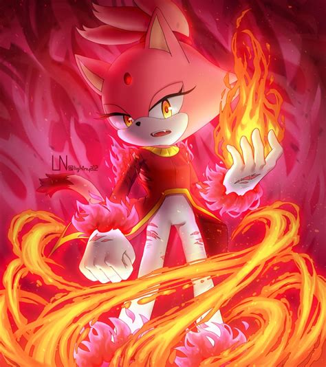 Blaze The Cat And Burning Blaze Sonic And 1 More Drawn By Lightnya