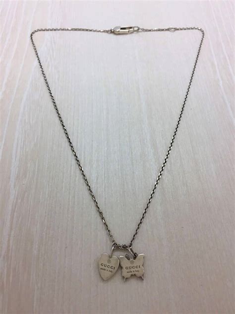 Gucci Butterfly Heart Necklace Grailed