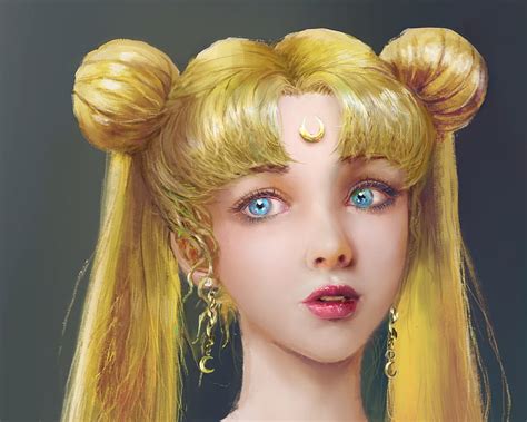 Sailor Moon Blonde Serenity Moon Jinxiu Plus Frumusete Art Gorgeous Girl Superb