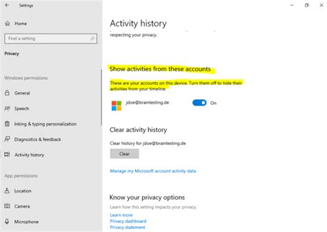 Window 10 Activity History How To View And Delete