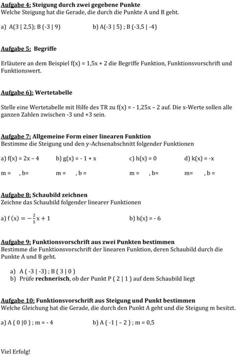 Nullstelle einer linearen funktion berechnen. Klassenarbeit zu Lineare Funktionen 8. Klasse