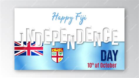 Premium Vector Happy Fiji Independence Day October Banner Celebration