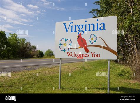 Virginia State Welcome Sign At The West Virginia State Line On Us 340