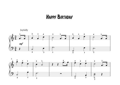 Happy Birthday Easy Piano Arr Kp82 Music Sheet Music