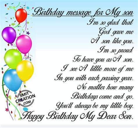 Happy birthday card for my son. birthday wishes for facebook for son | Birthday message for My son - SmitCreation.c… | Birthday ...