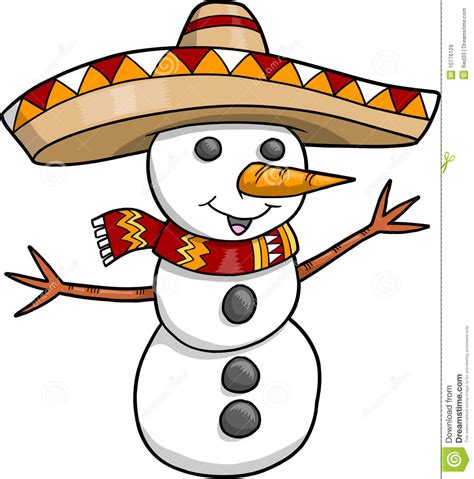 Sombrero Christmas Holiday Snowman Royalty Free Stock