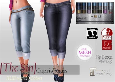 Second Life Marketplace The Sin Capris Jeans