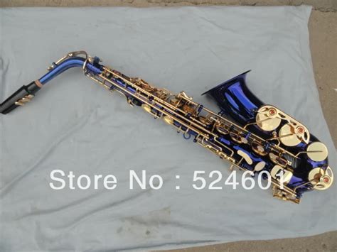 Professional Sax Alto Saxophone Blue Gold Saxofon High F Saxophone Blue