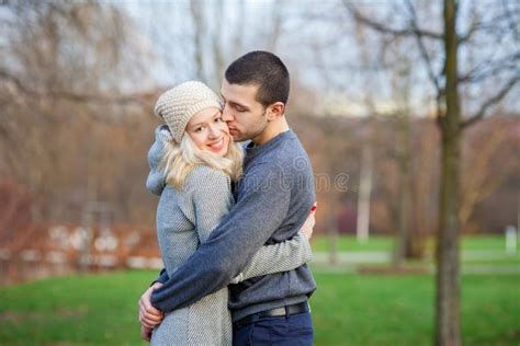 Young Attractive Couple In Love Teenagers Having Fun Outdoors Stock