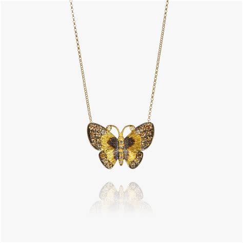 butterflies 18ct gold diamond necklace