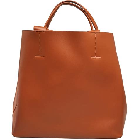 Buy French Connection Womens Faux Leather Tote Bag Tan