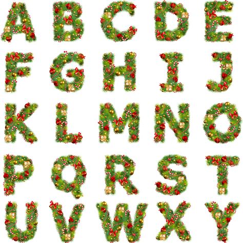 Free Printable Individual Christmas Alphabet Letters Sparkly Holly