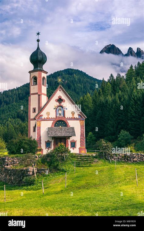 St Magdalena Village Church At The Foot Of The Dolomites Church Of St
